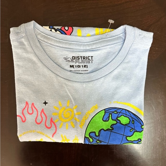 Kids Cotton Short Sleeve Shirt - Unisex District Planet - Picture 5 of 5